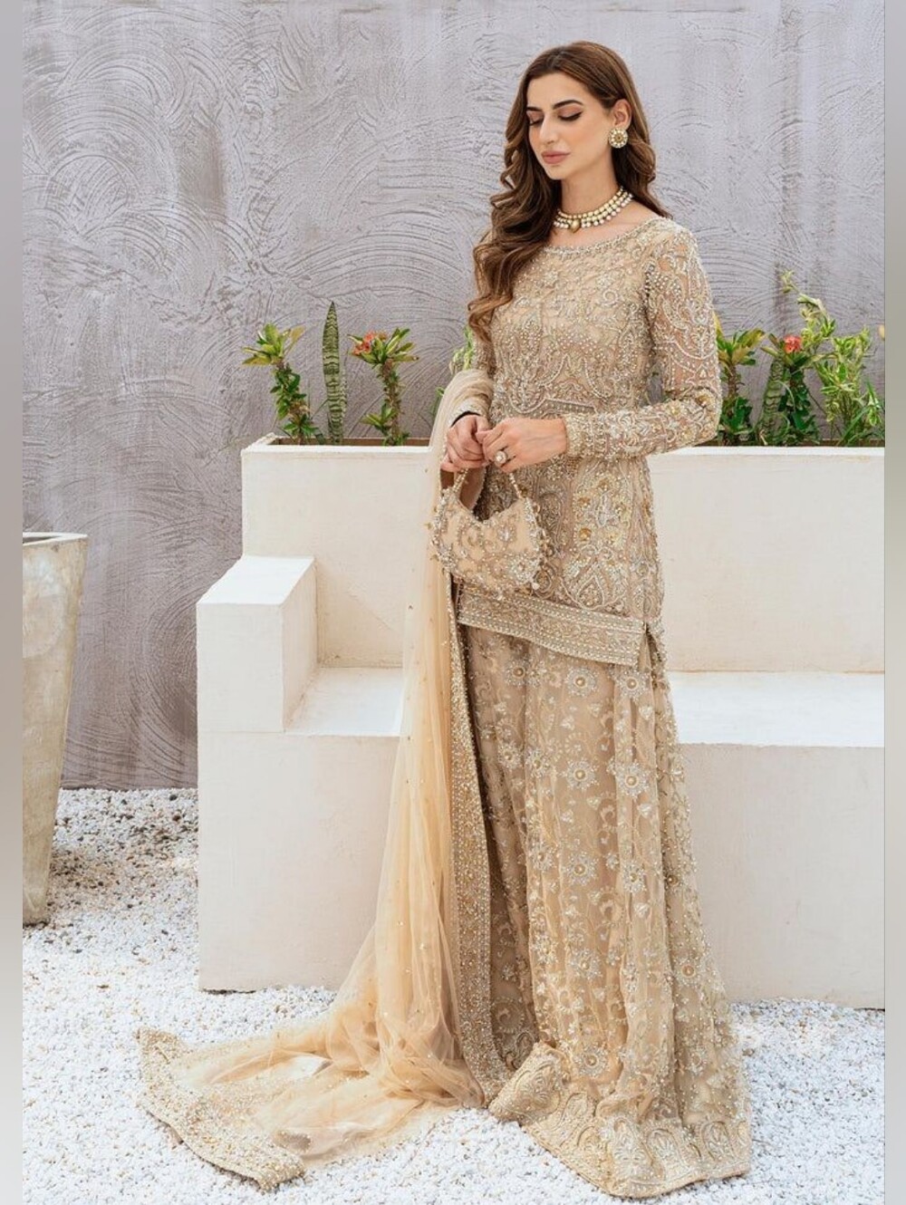 Original Kanwal Malik 3 Pc Embellished Dress With Original Packing And Receipt